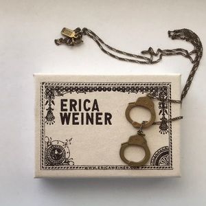erica weiner brass handcuff lariat necklace